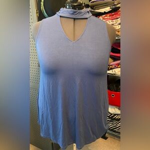 Torrid Blue Super Soft cutout mock neck tunic size 2x